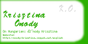 krisztina onody business card